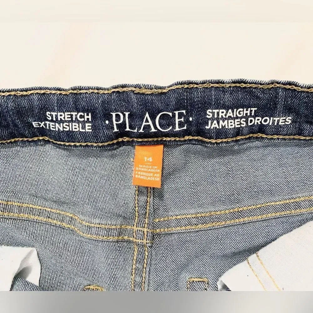 The Children’s Place adjustable waist boys jeans straight leg size 14. Lot of 2.
